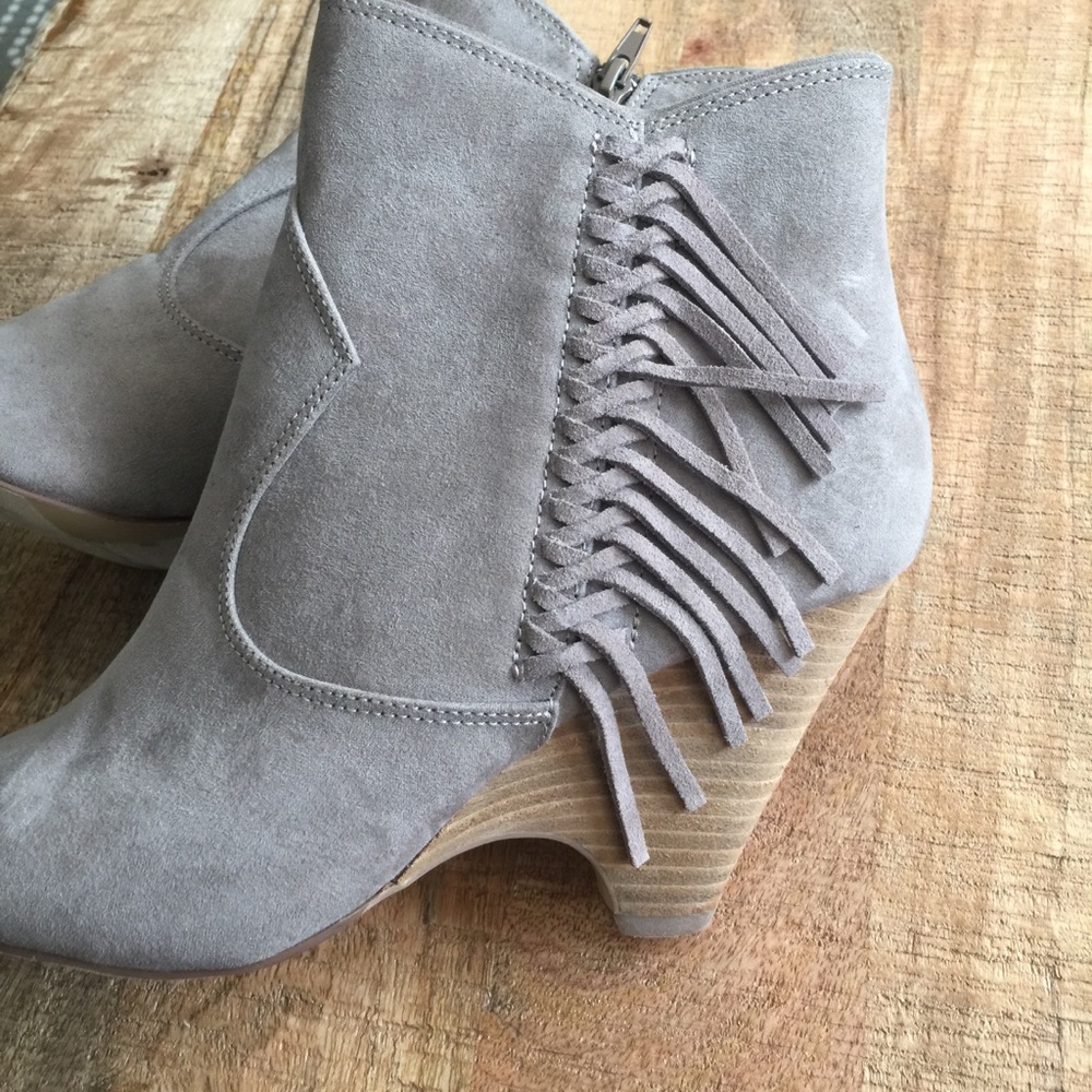 Suede fringe booties